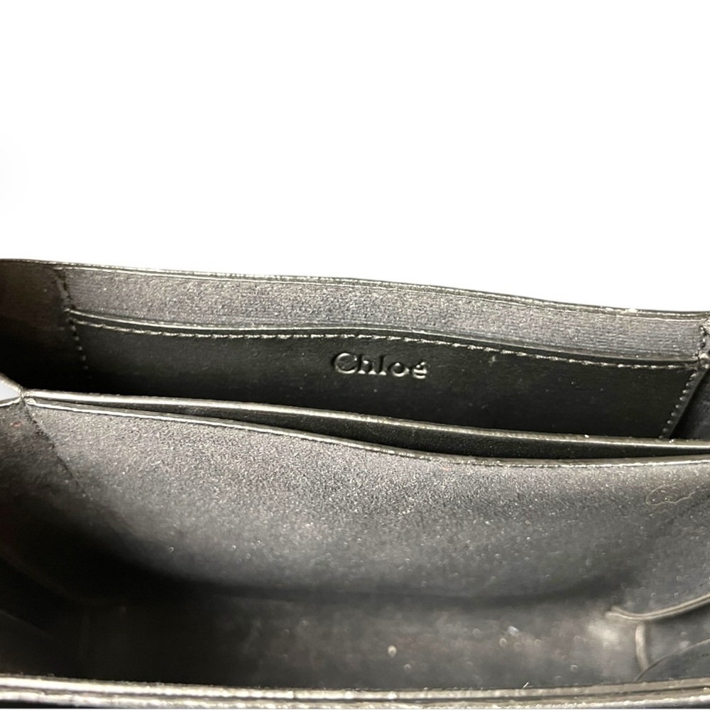 Chloe Faye Black Leather Ring Crossbody Bag - Picture 9 of 12